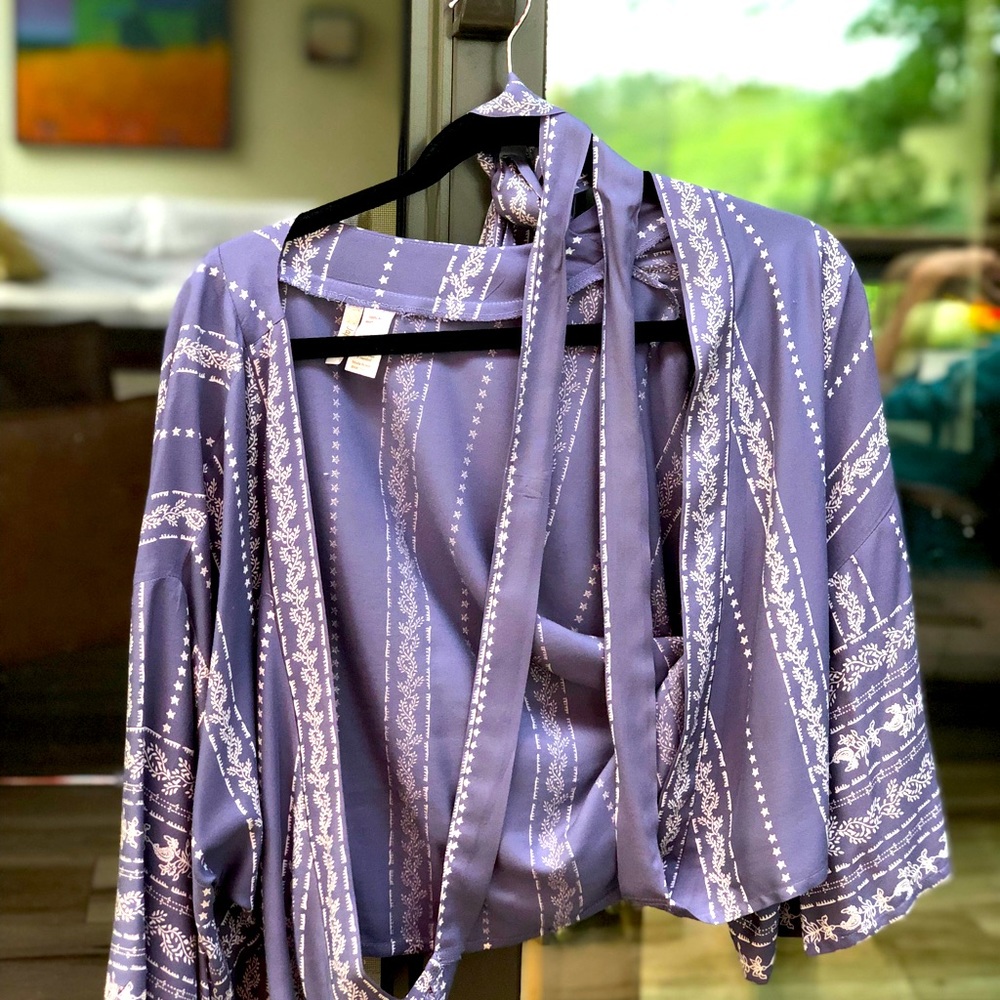 JAPNA blue wrap blouse 🫐